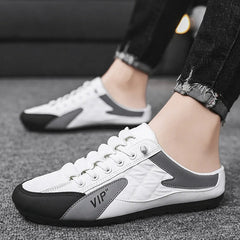 Finn | Heren Vetersluiting Half-Open Sneaker Muiltjes Casual Schoenen