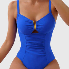 Sophia | Dames Tankini Badpak met V-Hals en Effen Kleur