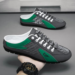 Finn | Heren Vetersluiting Half-Open Sneaker Muiltjes Casual Schoenen