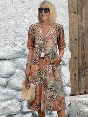 Piper | Dame Relaxte Pasvorm Bloemenpatroon Jurk