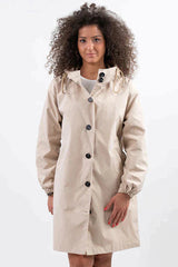 Rebecca | Dames Casual Lange Jas met Capuchon en Knopen