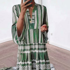Lieke | Dames Boho Gelaagde Tunic Jurk Loshangende Zomerse Bohemian Stijl
