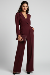 Madelyn | Dames Wikkel-Front Getailleerde Wide-Leg Jumpsuit