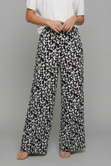 Amira | Dames casual Palazzo-broek met bloemenpatroon en wijd been