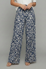 Amira | Dames casual Palazzo-broek met bloemenpatroon en wijd been
