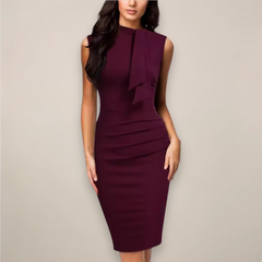 Riley | Dames Mouwloze Sheath Midi-jurk Klassiek