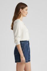 Miriam | Dames Shorts met Hoge Taille en Omgeslagen Zoom