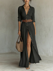 Olivia | Dames Boho Maxi Blousejurk met Riem