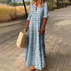 Nora | Dames Boho Maxi Cocktailpartyjurk V-hals Bloemenprint