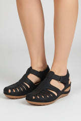 Sanne | Dames Casual Gesloten Klittenband Wigzool Sandalen