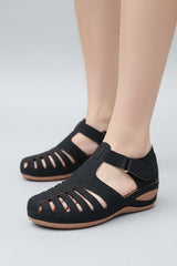 Sanne | Dames Casual Gesloten Klittenband Wigzool Sandalen