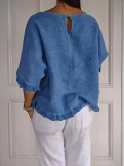 Anna | Dames Casual Lichtgewicht Ruffle Detail Blouse