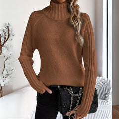 Elin | Dames Coltrui Grofgebreide Turtleneck Sweater Raglanmouw