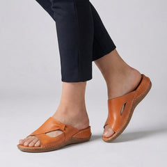 Roos | Dames Comfortabele Platte Muiltjes Sandalen Instapper Uitsnijding