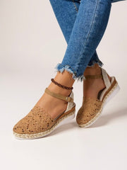 Sanne | Dames Comfortabele Sandalen Boho Haakwerk Espadrille Enkelband
