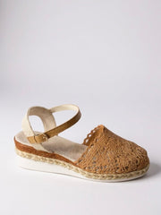 Sanne | Dames Comfortabele Sandalen Boho Haakwerk Espadrille Enkelband