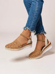 Sanne | Dames Comfortabele Sandalen Boho Haakwerk Espadrille Enkelband