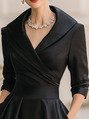 Lotte | Dames Elegante A-lijn Cocktail Party Dress met V-hals en Zakken