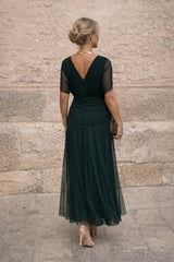 Lisa | Dames Elegante Cocktail Party Dress V-hals Maxi Chiffon