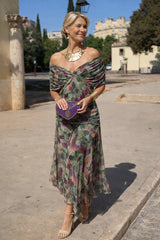 Lisa | Dames Elegante Cocktail Party Dress V-hals Maxi Chiffon