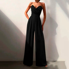 Emma | Dames Elegante Wide Leg Jumpsuit Sweetheart Hals Spaghettiband