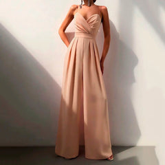 Emma | Dames Elegante Wide Leg Jumpsuit Sweetheart Hals Spaghettiband