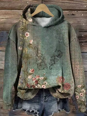 Eva | Dames Gebloemde Oversized Knit Sweater Hoodie