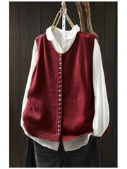 Lotte | Dames Gebreide Mouwloze Vest Losse Pasvorm Knoop Gilet