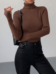 Mila | Dames Geribbelde Coltrui Stijlvolle Lente Sweater