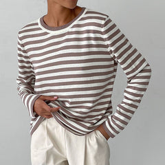 Julia | Dames Gestreepte Lange Mouwen T-Shirt