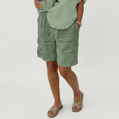 Olivia | Dames Gestreepte Relaxed-Fit Casual Shorts Elastische Taille