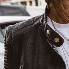 Sophie | Dames Getailleerde Leren Biker Jas met Ritssluiting