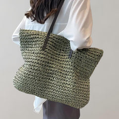 Anna | Dames Gevlochten Bohemian Straw Tote Bag Groot