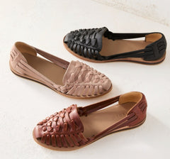 Sophie | Dames Gevlochten Instap Platte Sandalen Gesloten Teen