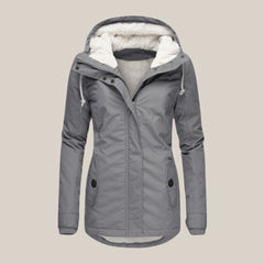 Fleur | Dames Gewatteerde Jas Fleece Gevoerd Winddichte Parka Capuchon