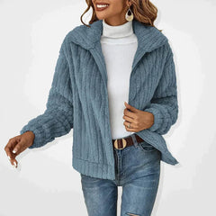 Olivia | Dames Gewatteerde Pluche Rits Jacket Casual Oversized Fleece