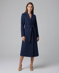 Lotte | Dames Gewatteerde Wollen Lange Riem Trench Coat