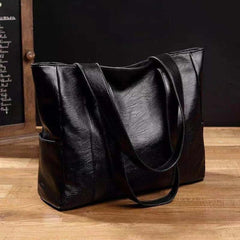Sophie | Dames Grote Vintage Leren Tote Bag Klassieke Schoudertas