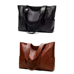 Sophie | Dames Grote Vintage Leren Tote Bag Klassieke Schoudertas