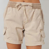 Anna | Dames Hoge Taille Cargo Shorts met Trekkoord
