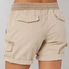 Anna | Dames Hoge Taille Cargo Shorts met Trekkoord