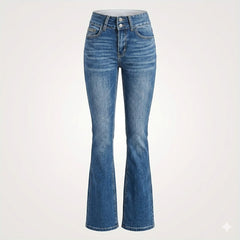 Anna | Dames Hoge Taille Flared Denim Jeans Sculpted Fit