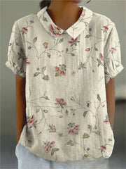 Sophie | Dames Korte Mouw Bloemenprint Casual Blouse