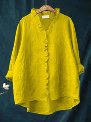 Elin | Dames Linnen Ruffle Blouse Relaxed-Fit