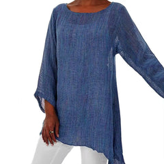 Sanne | Dames Luchtig Linnen Oversized Longsleeve Top