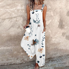 Tessa | Dames Mouwloze Bloemenprint Wide-Leg Jumpsuit Tuinbroek