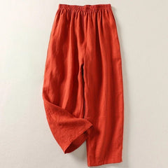Nina | Dames Ontspannen Linen Broek met Elastische Taille