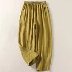 Nina | Dames Ontspannen Linen Broek met Elastische Taille