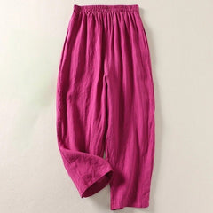 Nina | Dames Ontspannen Linen Broek met Elastische Taille