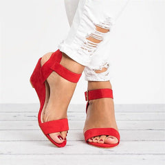 Sara | Dames Open-Teen Sleehak Sandalen Enkelbandje Gespsluiting
